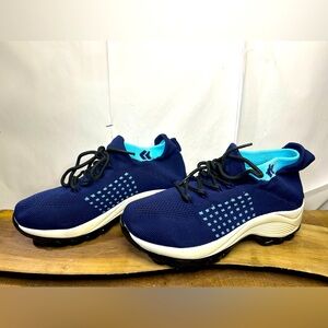 Ortho Stretch Cushion Shoes NEW Lace up Blue Women's Size 6.5 Comfort Walking